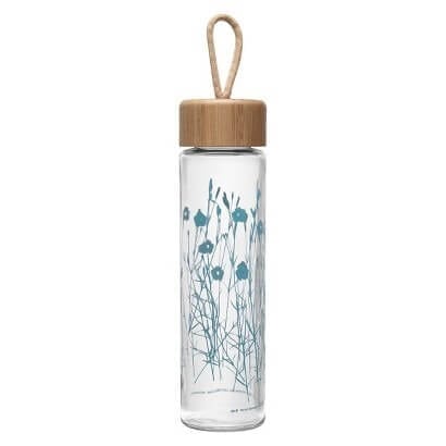 Patterned Glass Water Bottle.