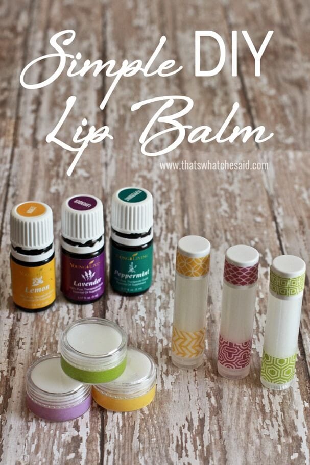 Simple DIY Lip Balm Recipe at www.thatswhatchesaid.com