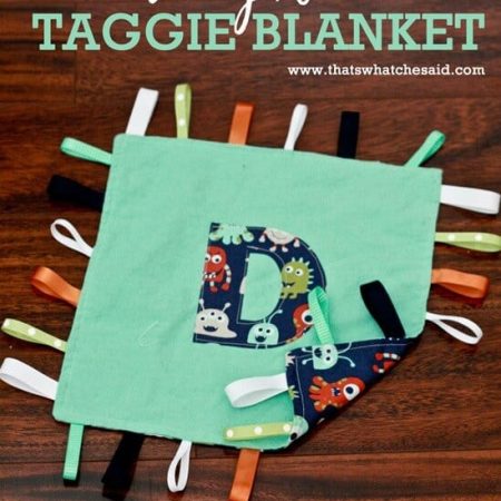 Personalized Double Sided Taggie Blanket Tutorial