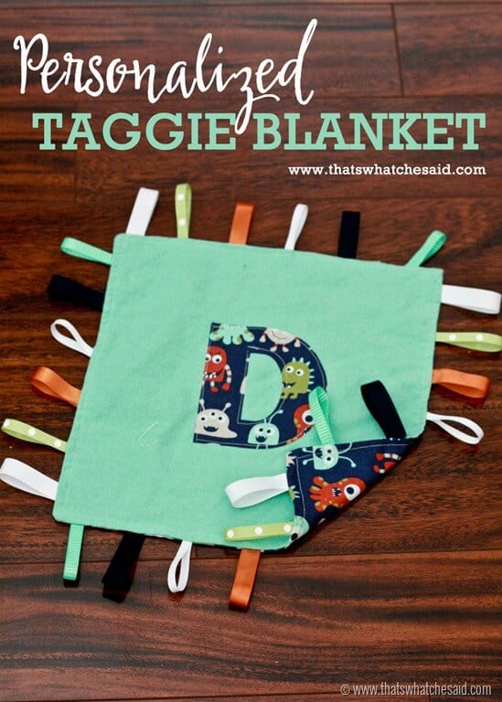 Personalized Double Sided Taggie Blanket Tutorial
