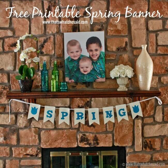 Free Printable Spring Banner at thatswhatchesaid.com