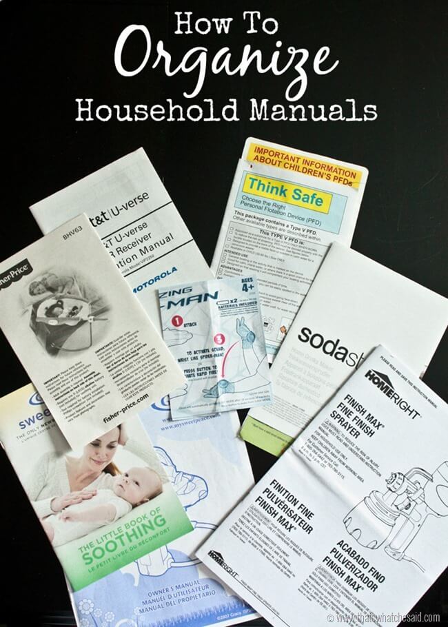 How to Organize Household Manuals at thatswhatchesaid.com
