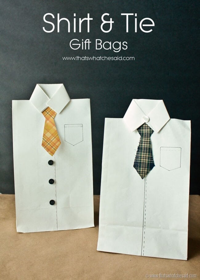 Shirt and Tie Gift Bags at thatswhatchesaid.net