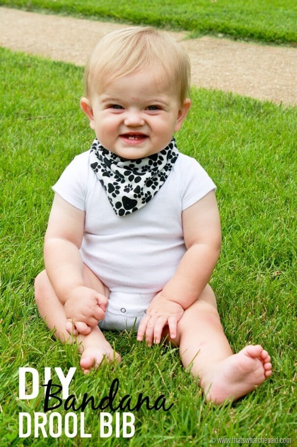 DIY Bandana Style Drool Bib at thatswhatchesaid.com