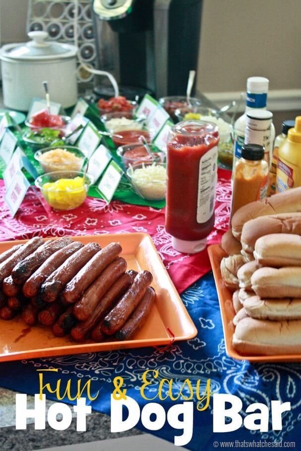 Fun & Easy Hot Dog Bar at thatswhatchesaid.com