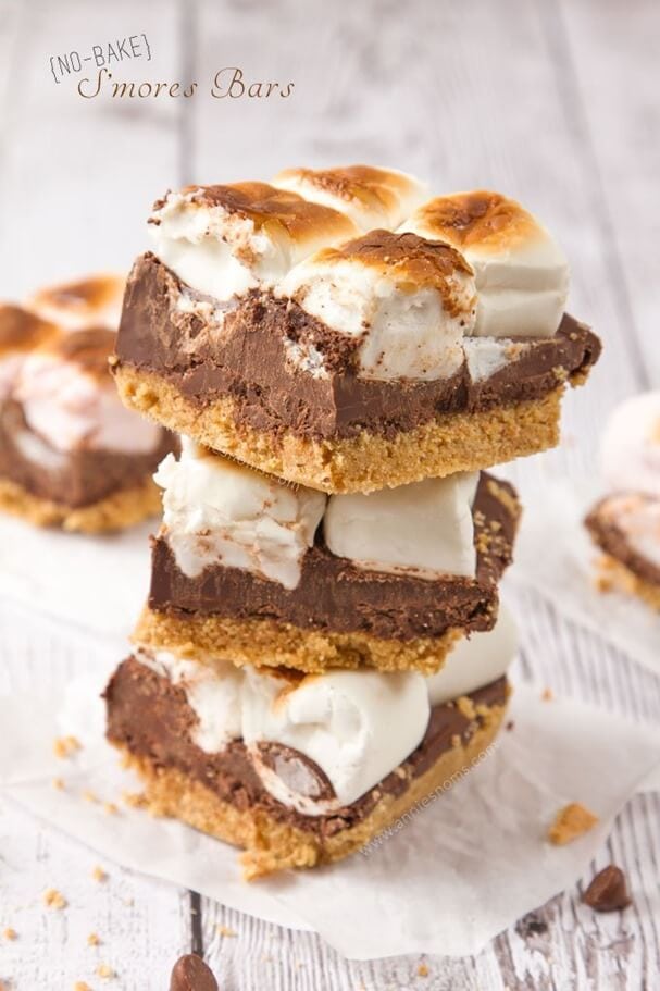 No Bake S'mores Bars No Bake S'mores Bars