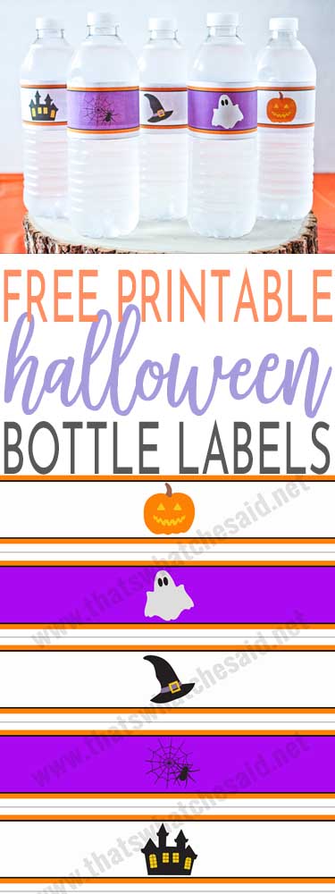 Free Printable Halloween Water Bottle Labels