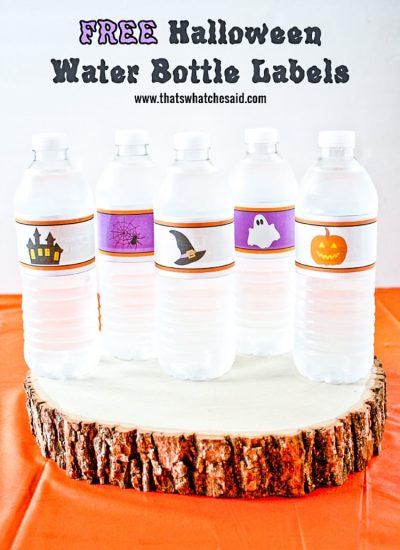 Water bottles with DIY Printble Halloween Labels