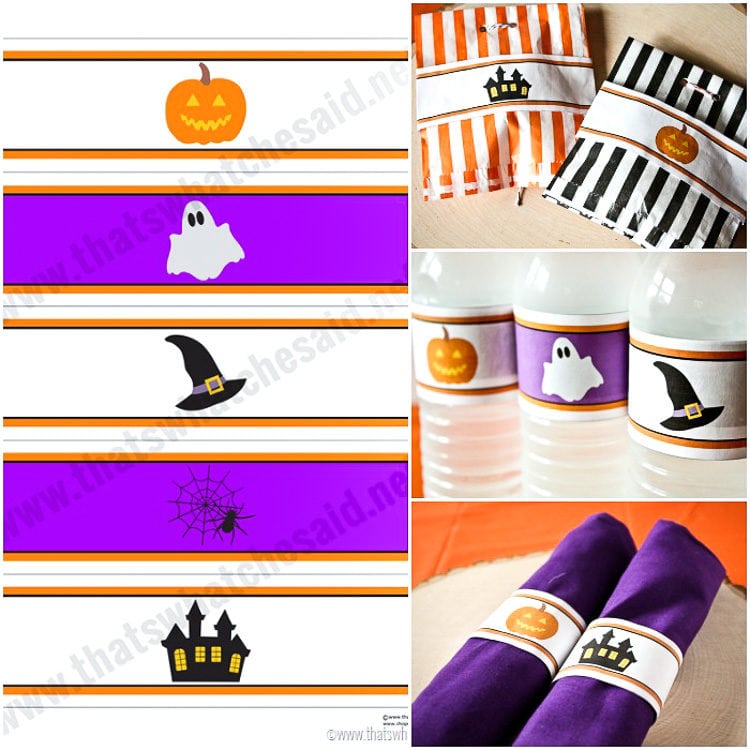 Halloween Water Bottle Labels Free Printable and Uses