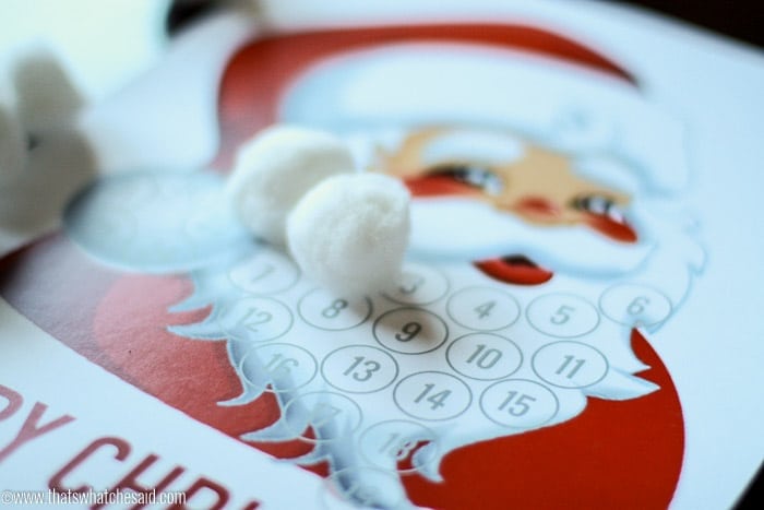 Santa Beard Advent Calendar Free Printable
