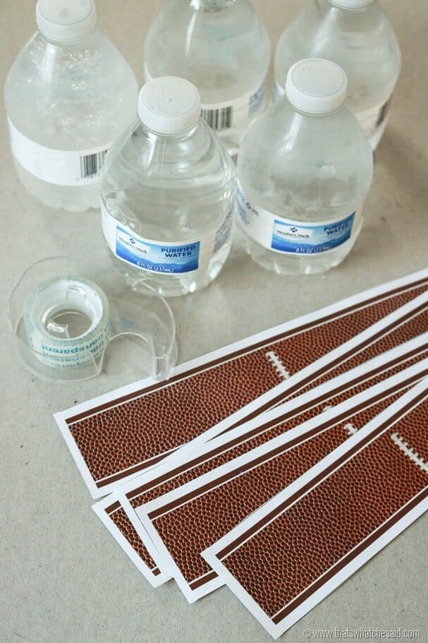 Complete your gameday with these free football water bottle labels at www.thatswhatchesaid.com