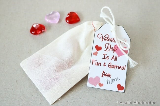 Free Heart Fun & Games Gift Tag Printable at www.thatswhatchesaid.com