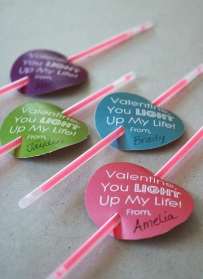 Glow Stick Valentine Free Printable! Perfect Non Candy Valentine's Day Idea!