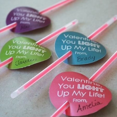 Glow Stick Valentine Free Printable! Perfect Non Candy Valentine's Day Idea!