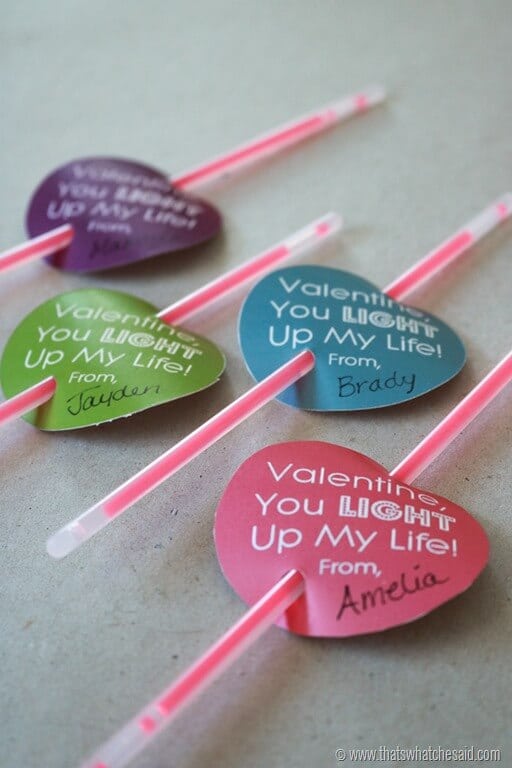 Glow Stick Valentine Free Printable! Perfect Non Candy Valentine's Day Idea!