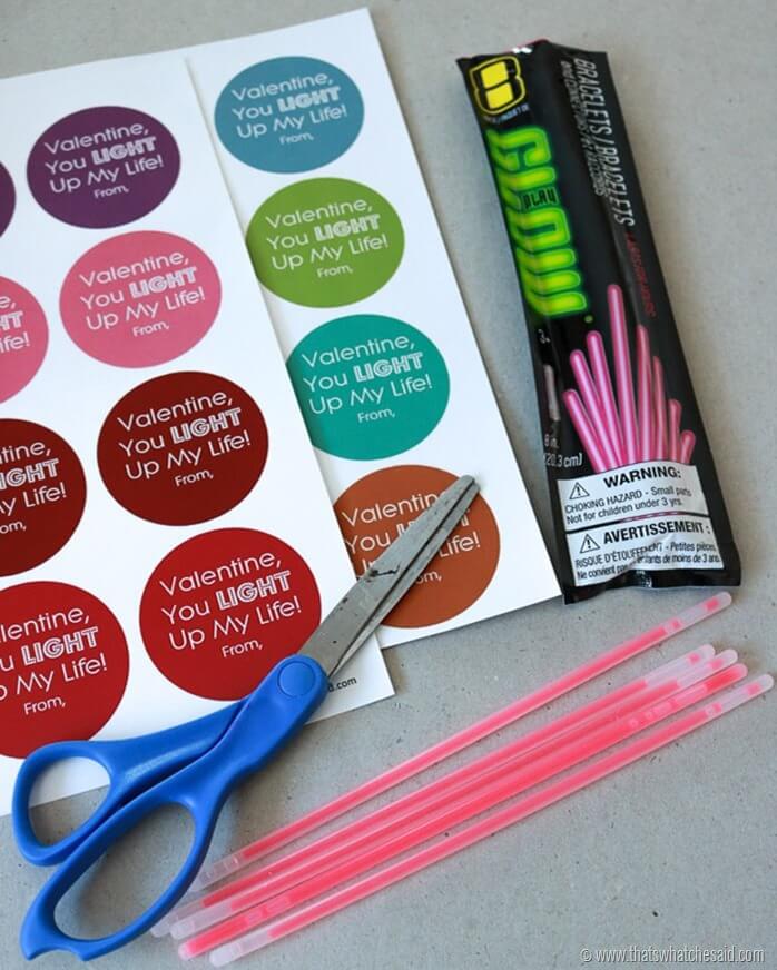 Glow Stick Valentine Non Candy Idea at www.thatswhatchesaid.com