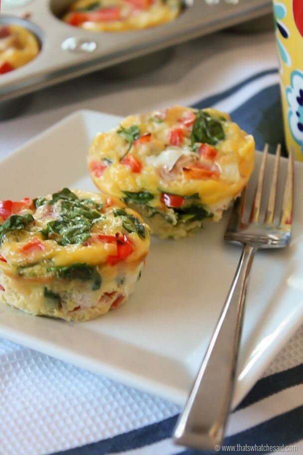 Quick Breakfast Muffins at thatswhatchesaid.com Make ahead and enjoy all week long!