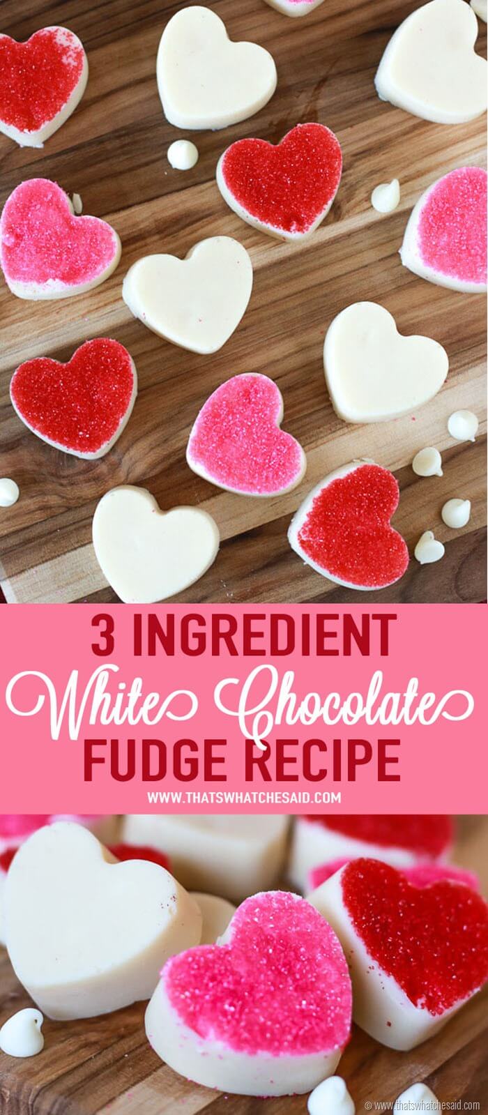3 Ingredient White Chocolate Fudge Recipe at www.thatswhatchesaid.com