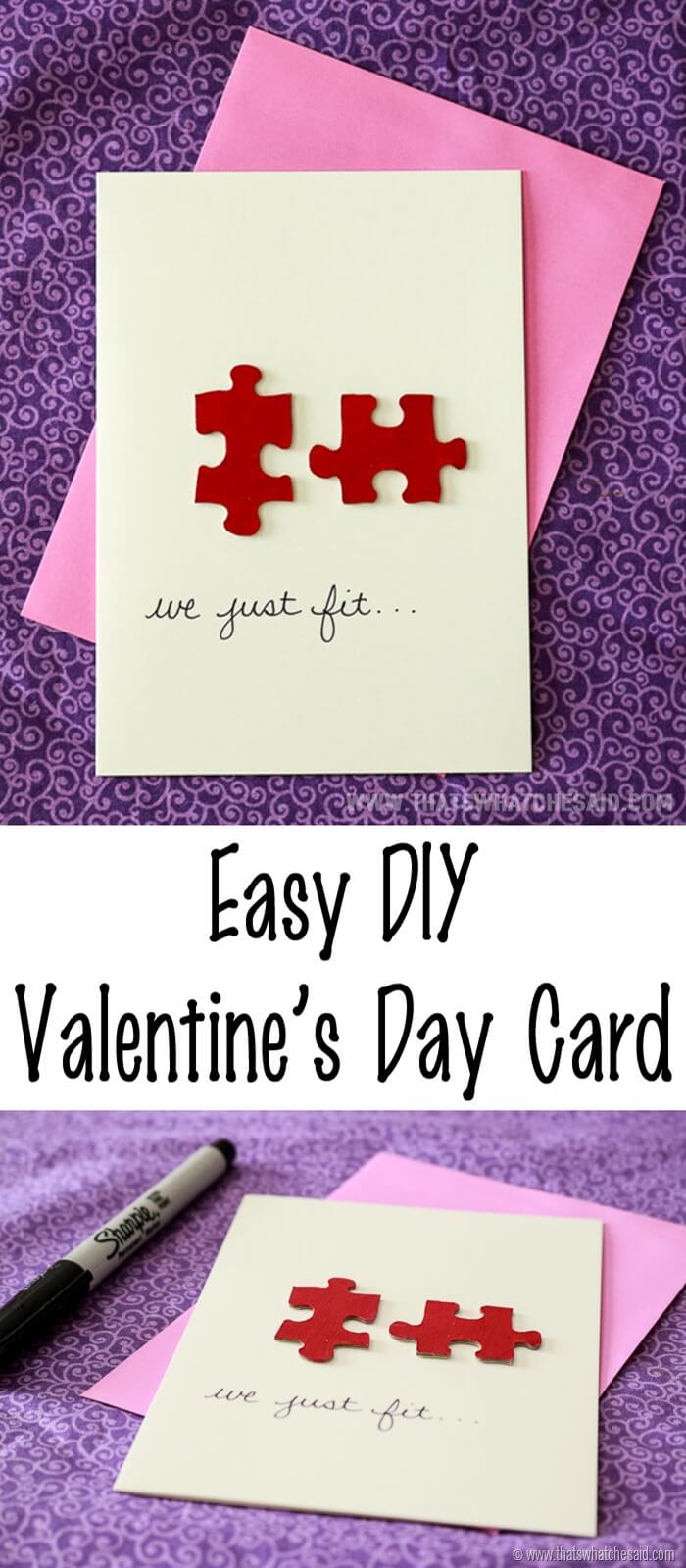 Easy DIY Valentine's Day Card at www.thatswhatchesaid.com