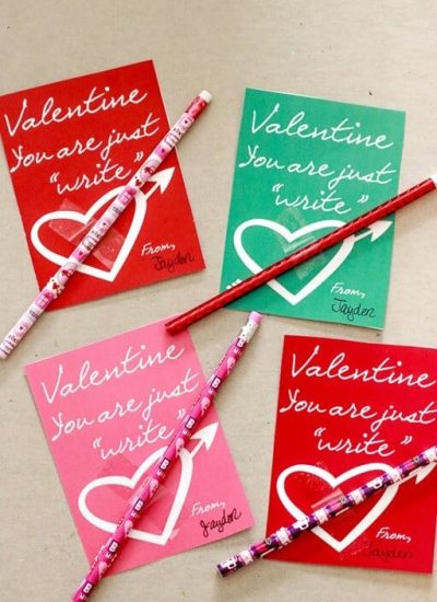 Valentine You're Just Write! Free Printable non-candy Valentine Idea at www.thatswhatchesaid.com