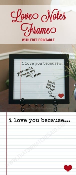 Love Notes Frame + Free Printable www.thatswhatchesaid.com