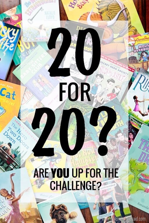 20 for 20 Reading Challenge. Can you do it?