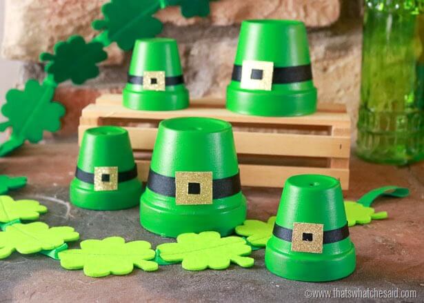 Leprechaun Hats from Clay Pot Crafts