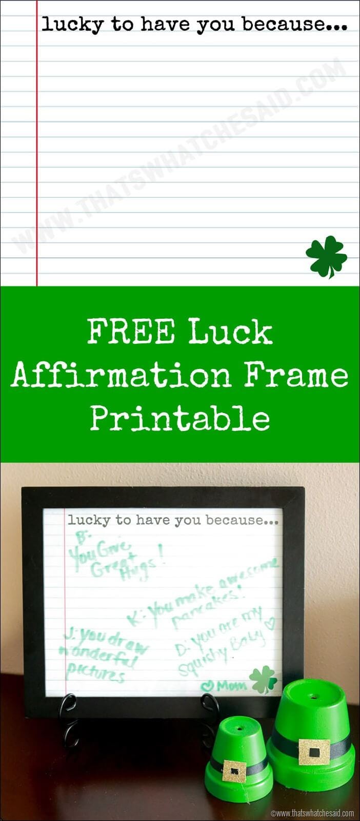 Free Luck Affirmation Printable