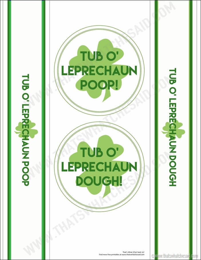 Leprechaun Dough Free Printable