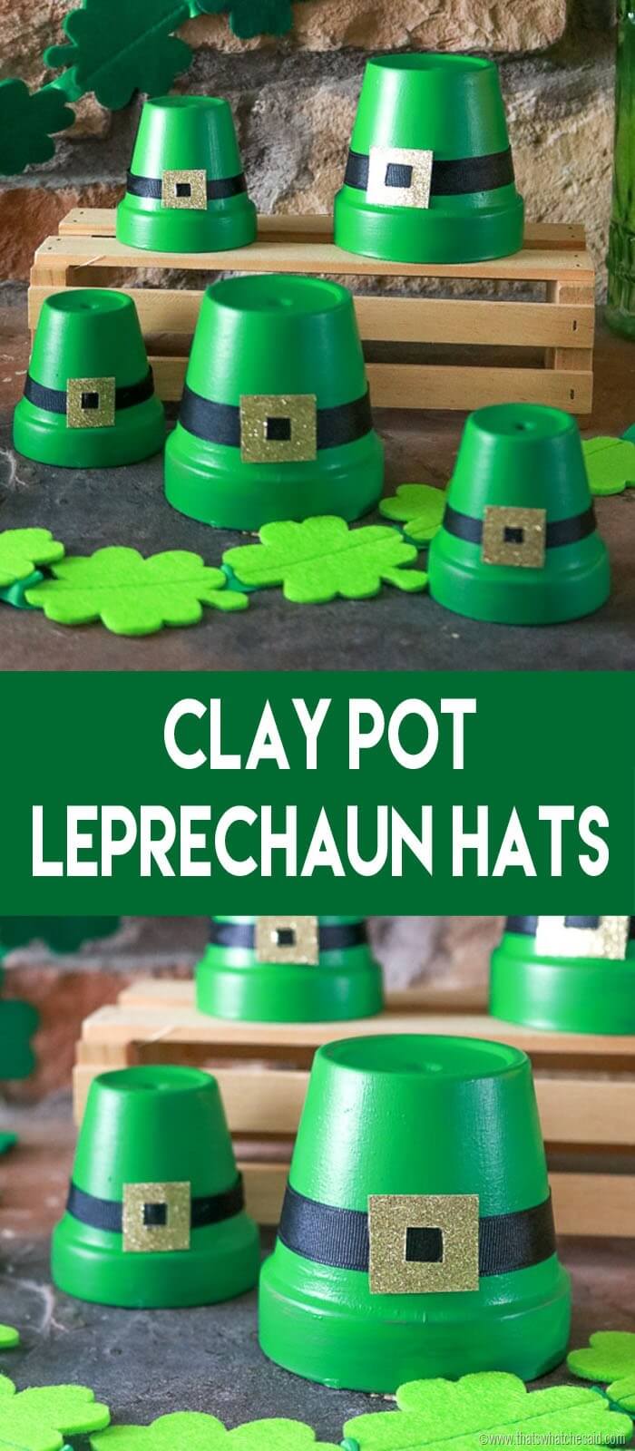 Leprechaun Hats made from clay pots