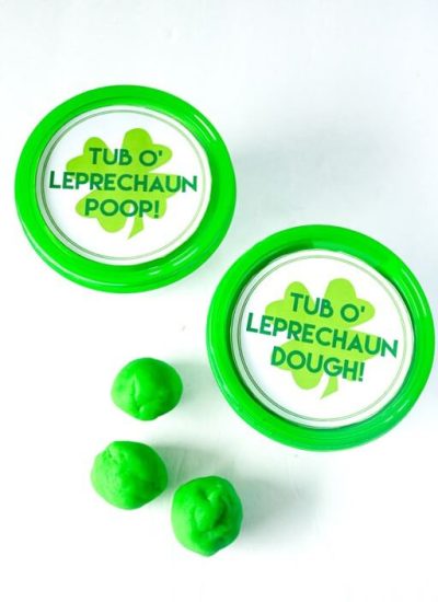 Leprechaun Poop Green Play Dough with Free Printable