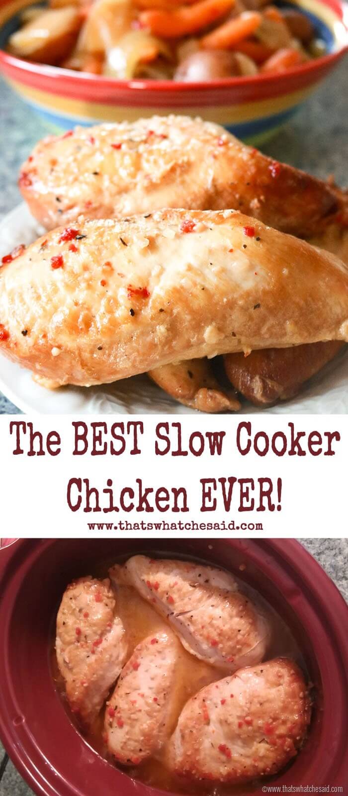 The Best Slow Cooker Chicken Ever - You NEED this in your life!