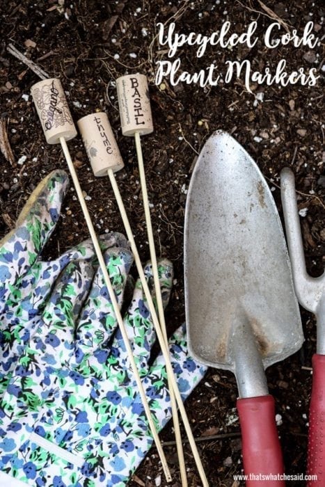 Upcycled Cork Garden Markers