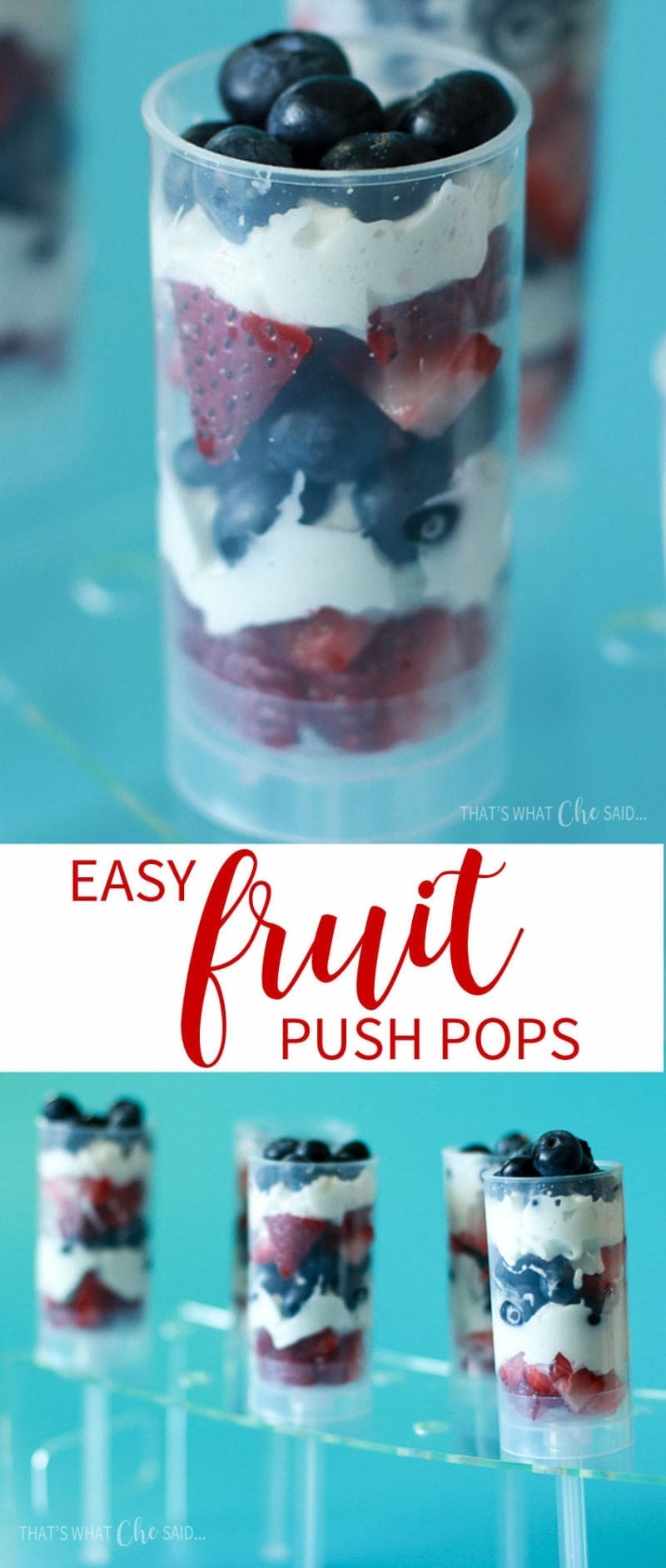 Make red white and blue fruit push up pops for the 4th of July