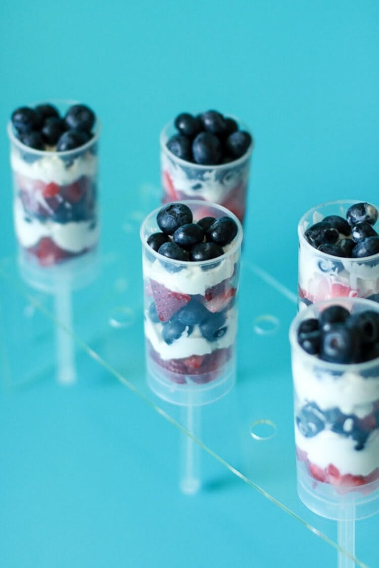 Red White & Blue Fresh Fruit Layered Push Pops