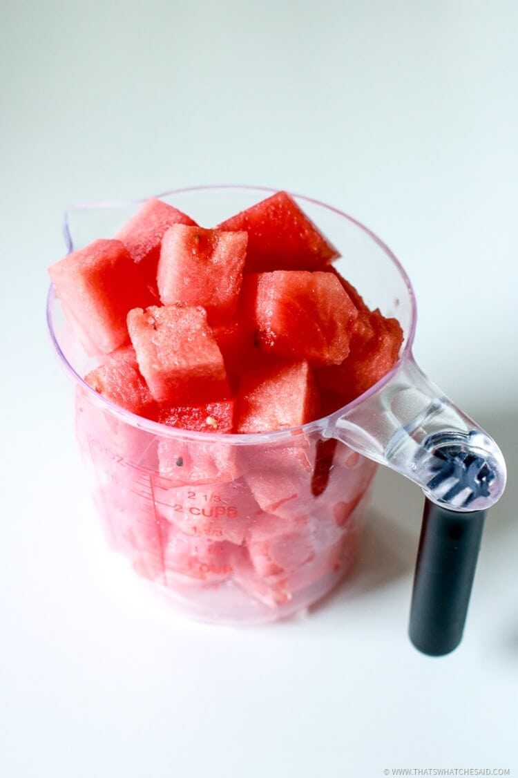 Cubed up watermelon for watermelon margarita