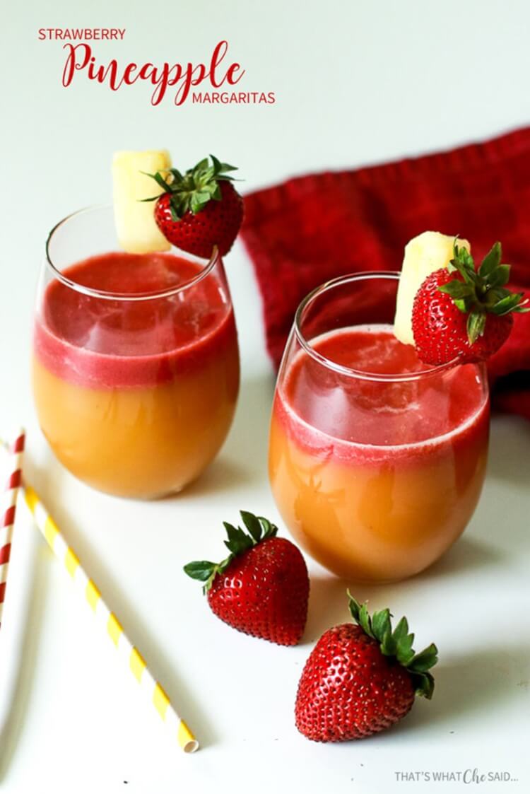 Simple Recipe for Pineapple Strawberry Margaritas
