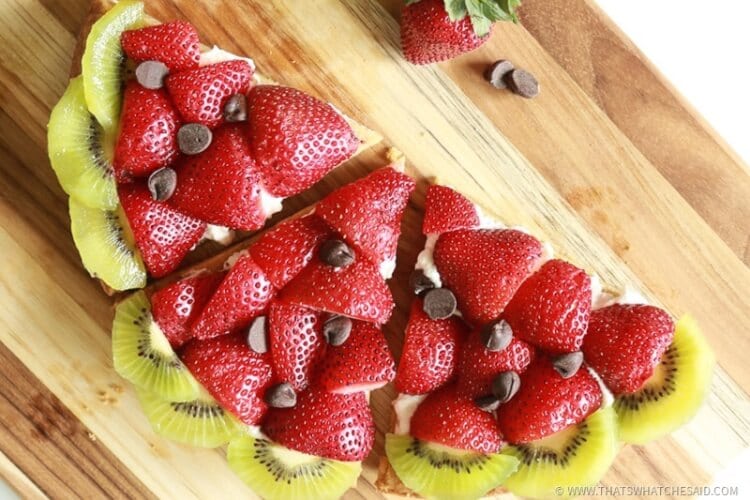 Fruit Pizza in the shame and likes of a watermelon! How fun for summer bbq's!