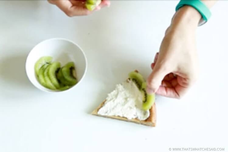 Add slices of kiwi fruit as the watermelon rind