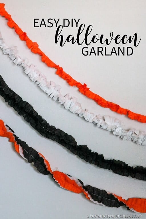 DIY Halloween Garland made from Crepe Paper!