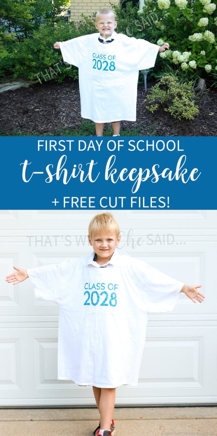 First Day of School Keepsake Tshirt Free Cut File