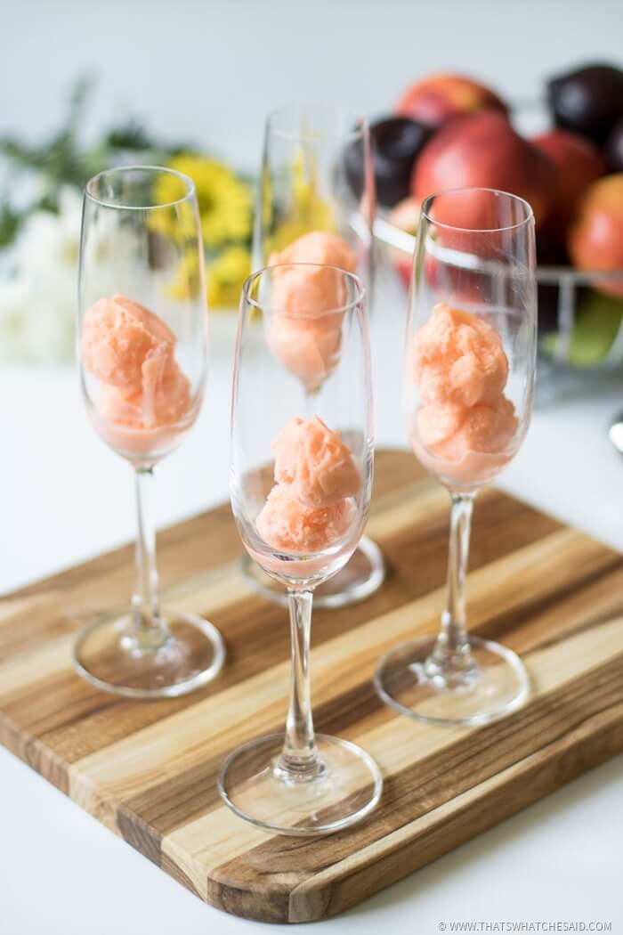 Add Sherbert to Champagne Glasses