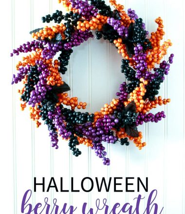 Finished Faux Berry Wreath in Halloween Colors