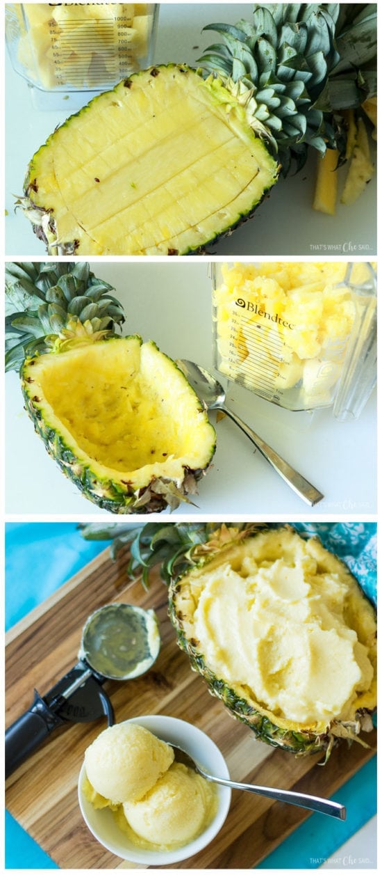Frozen Pineapple Dessert made from Fresh Pineapple