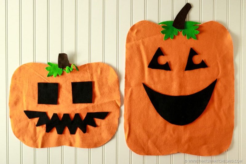 Felt Jack-O-Lantern Faces for Kids