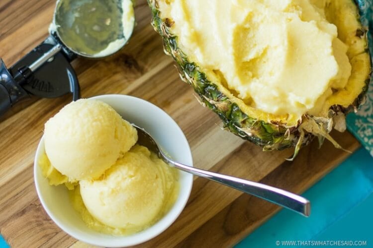 Pineapple Frozen Yogurt - 3 ingredient recipe