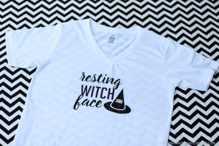 Resting Witch Face HTV shirt with free cut file to make your own!