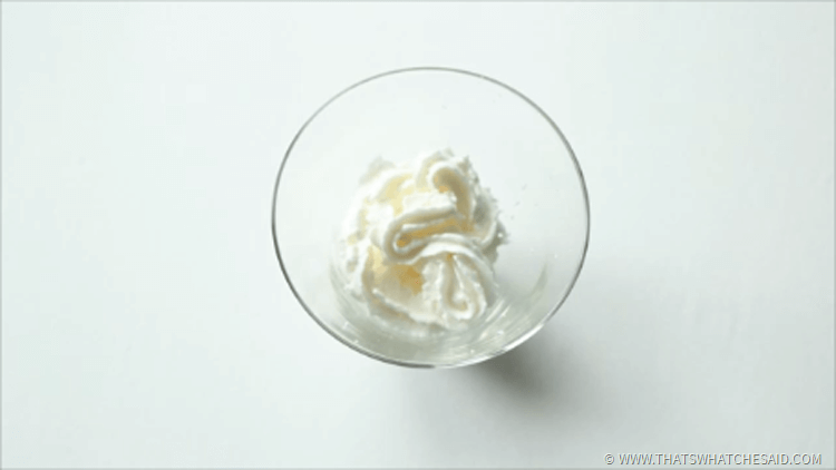 Class bowl with whipped cream