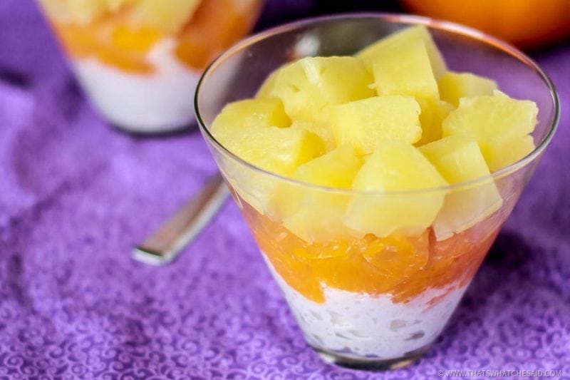 Candy Corn Halloween Fruit Parfait