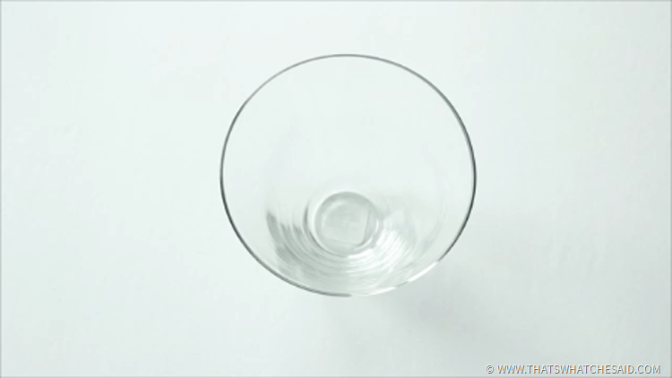 Clear martini glass